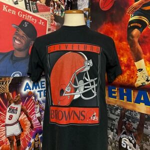 Vintage 90s Cleveland Browns T-Shirt‎ Single Stitch FOTL NFL Football Sz Medium